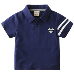 Kids Active Polo Short Sleeve Lapel Cotton Toddler T-shirts Blouses