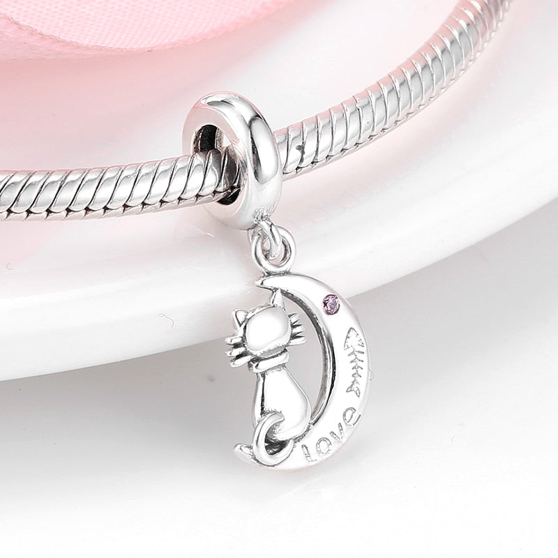 Women Accessories 925 Sterling Silver Ribbon Chocolate Heart Bead Bracelet