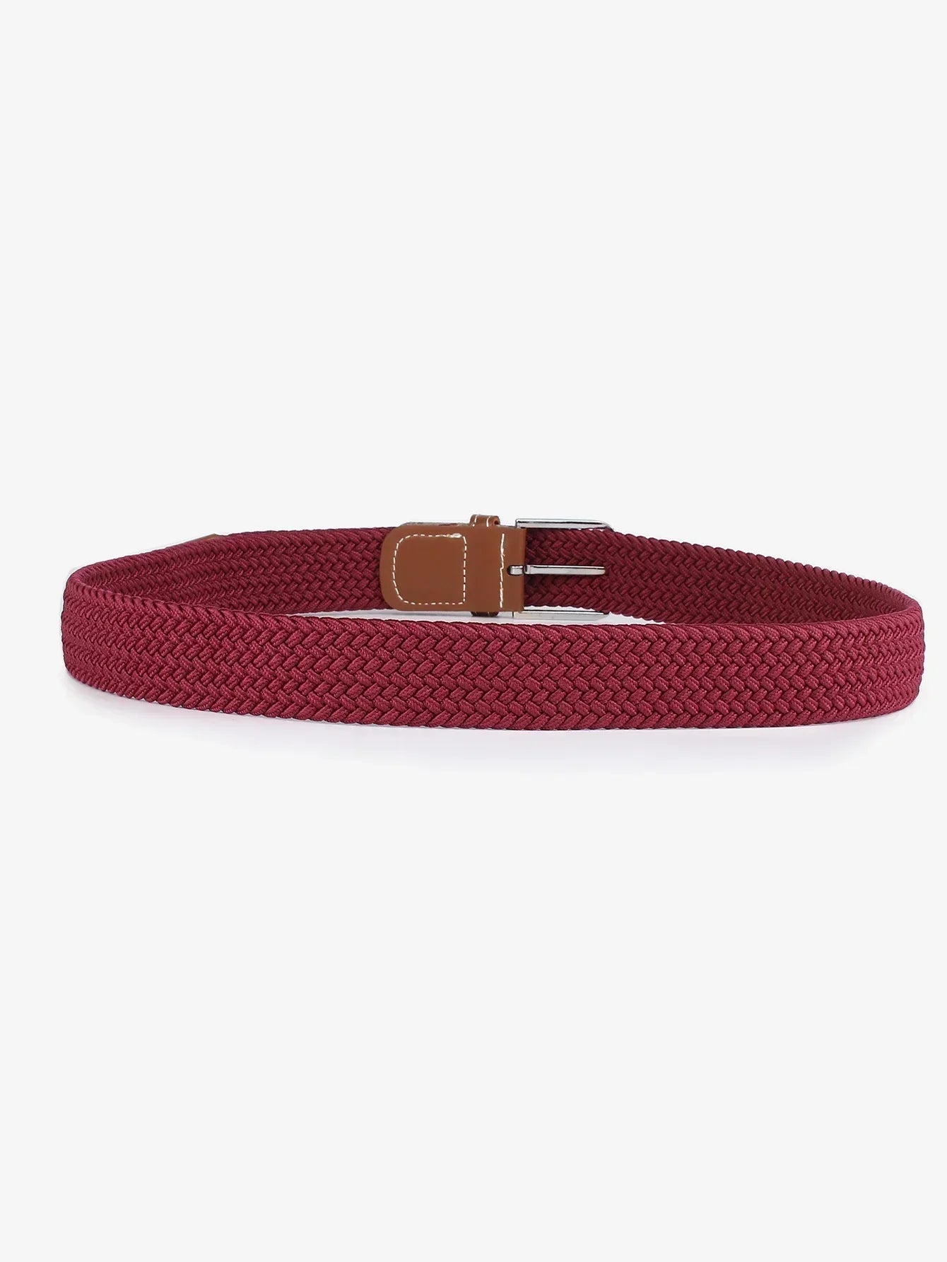 Women Canvas Elastic Fabric Woven Stretch Multicolored Braided Belts