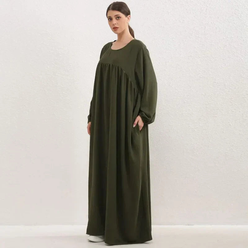 Women Classic Long Sleeve Abaya Dress