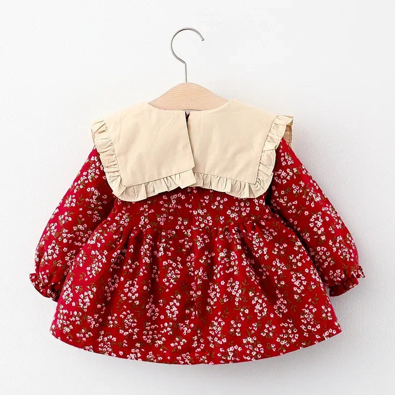 Newborn Baby Girls Floral Princess Cut Dresses