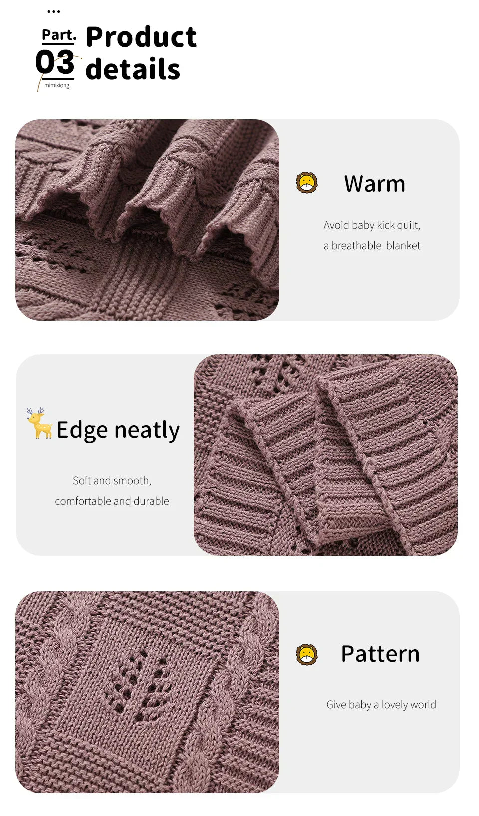 Baby Newborn Swaddle Wrap Knit Blankets