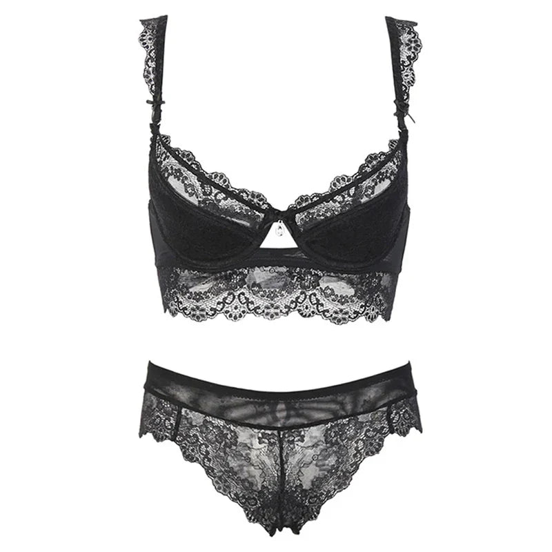 Women 4Pcs Lingerie Sexy Hosiery Set