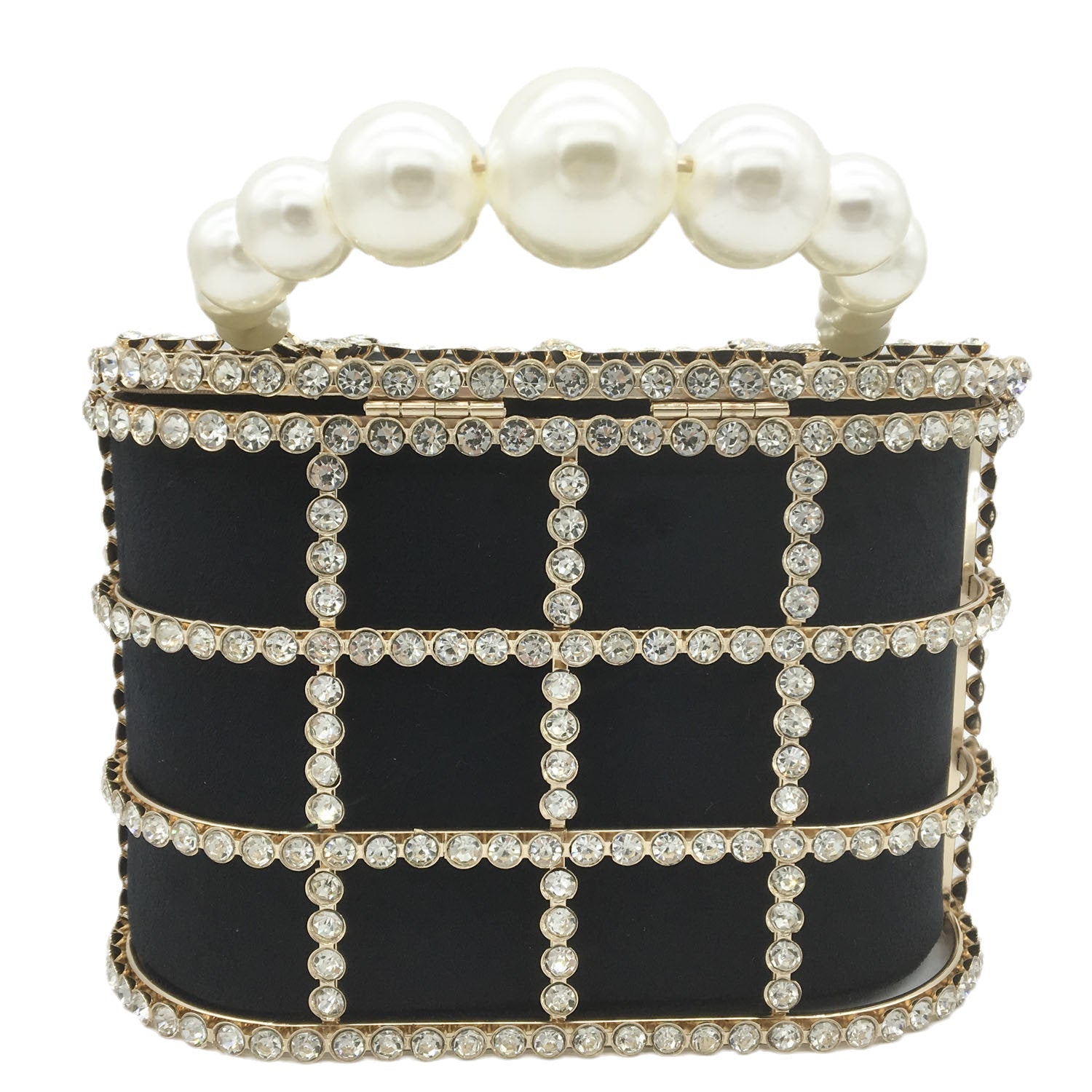 Accessories Women Boutique Pearl Crystal Top-Handle Bucket Bag