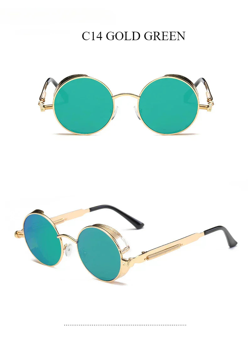 Women Vintage Round Metal Frame Sunglass UV400