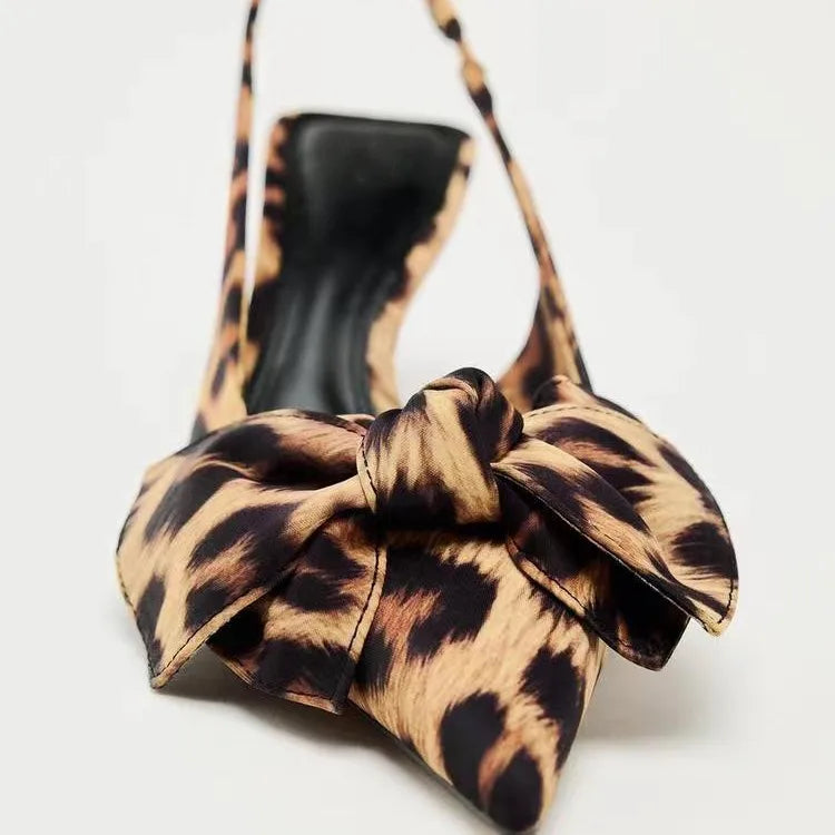 Women Summer Leopard Print Pointed High Heels