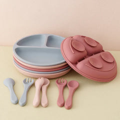 Kids Infant Eating Training Silicone Tableware Set