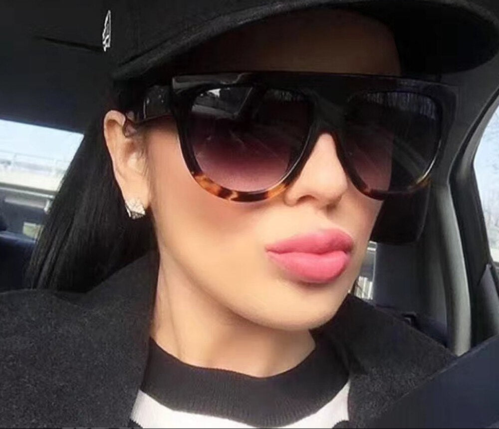 Women Flat Top Style Vintage Sun Glasses