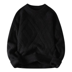 Men Casual Round Neck Loose-fit Knitted Pullover Sweaters