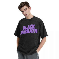 Unisex Cotton Washed  Black Sabbath T-Shirt