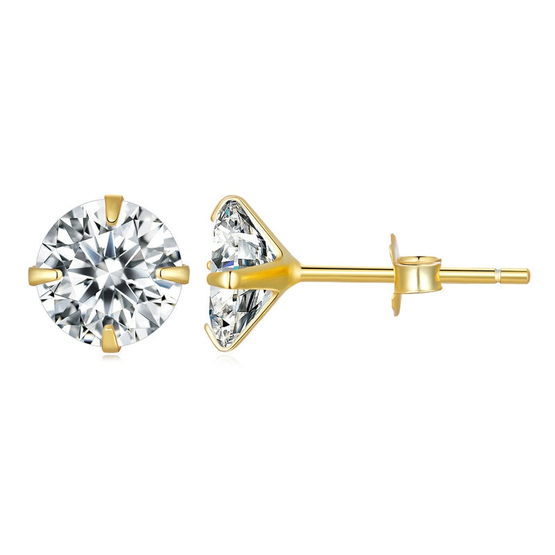 Sterling Silver 925 Platinum Cubic Zirconia Hypoallergenic Earrings