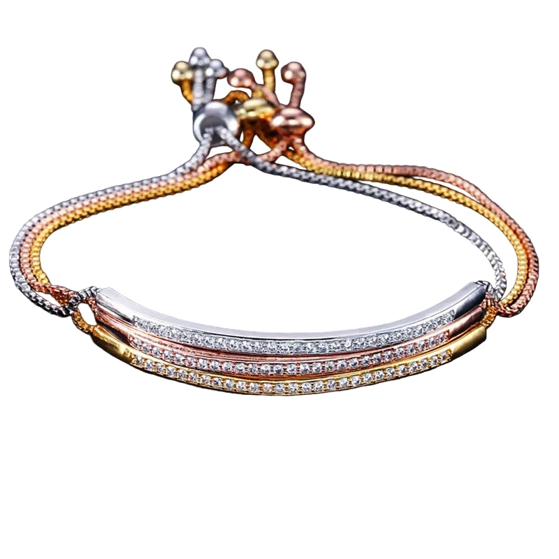 Women Elegant CZ Rose Gold Bracelets