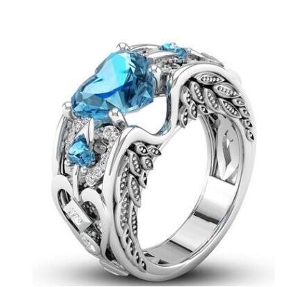 Women Multicolor Heart shape Zircon Ring