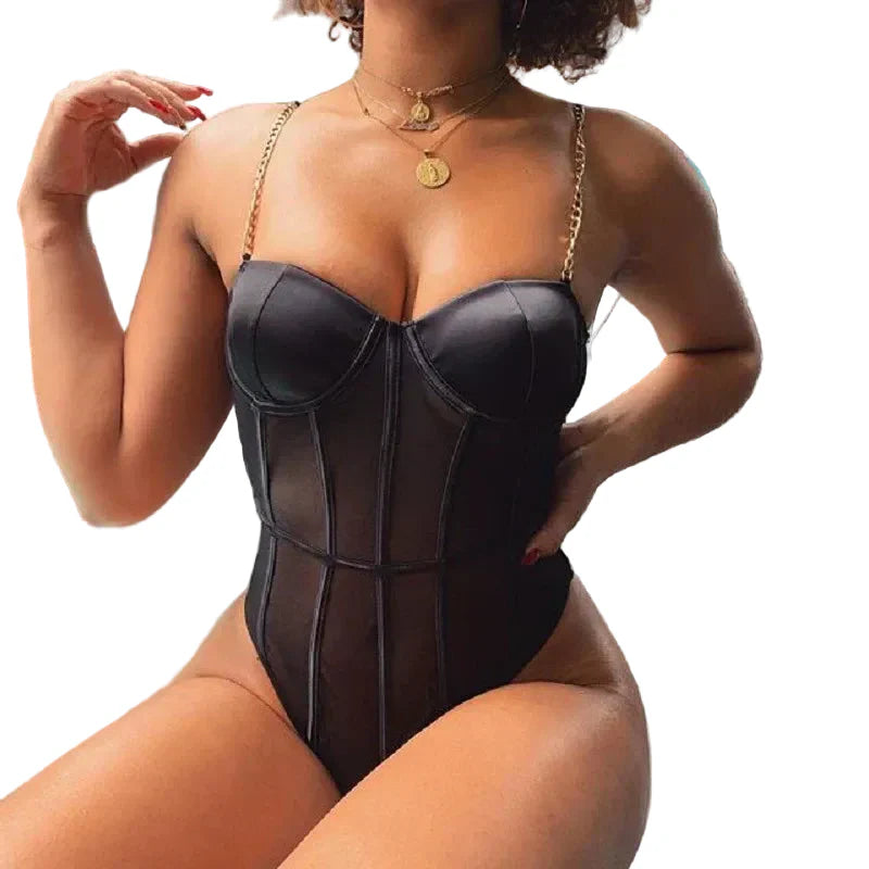 Women Sexy Push Up Lace Sleeveless Bodysuit