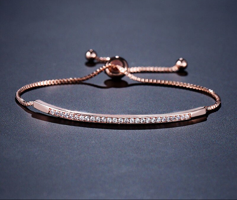 Women Elegant CZ Rose Gold Bracelets