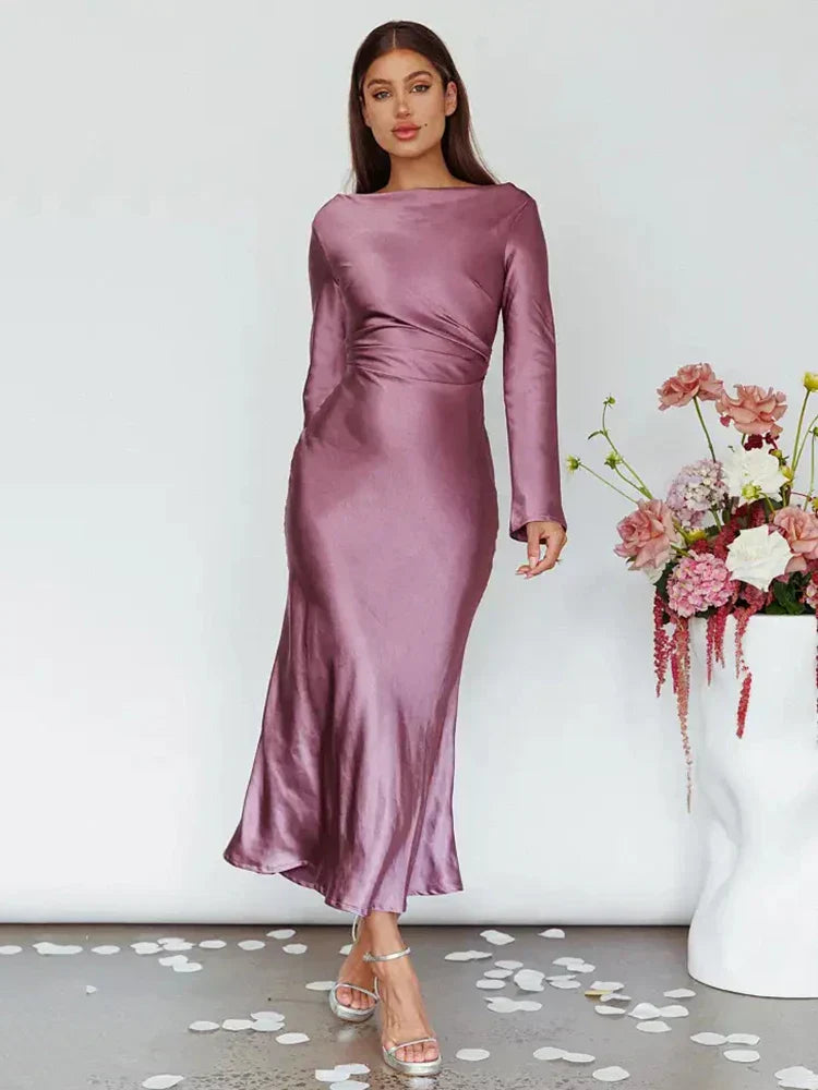 Women Bodycon Long Sleeve Evening Dress