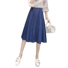 Women Casual Midi Denim Skirts