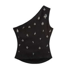 Woman Evening Off Shoulder Sleeveless Top