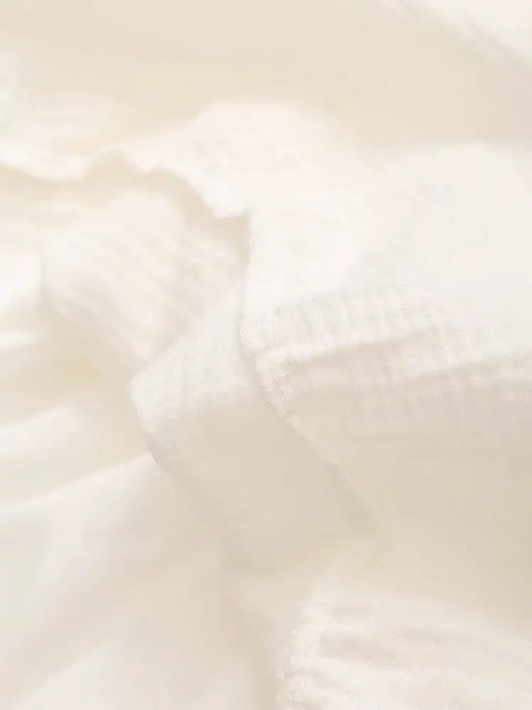 Women Cotton White Sleeveless A-line Tops