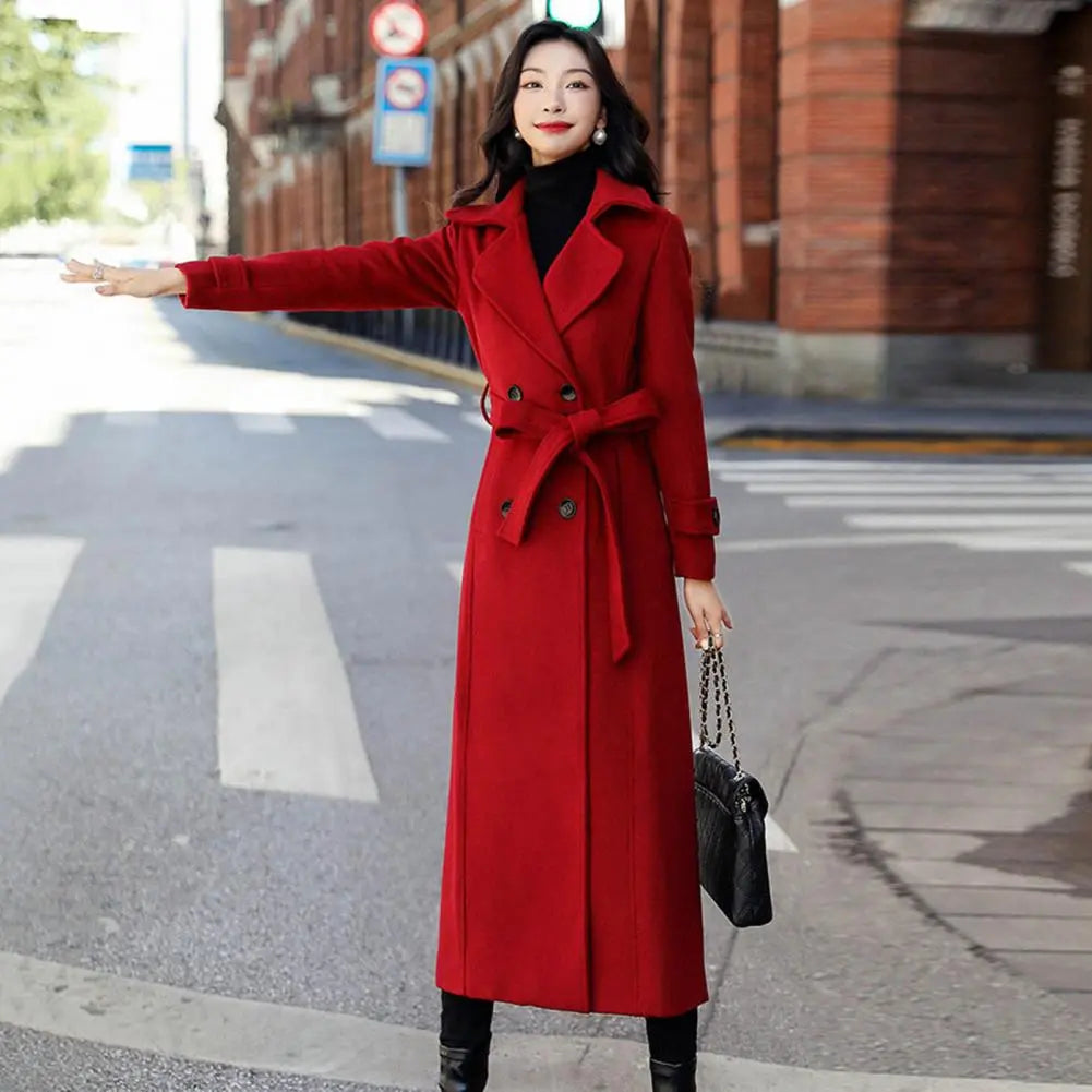 Women Winter Sleek Trench Overcoat