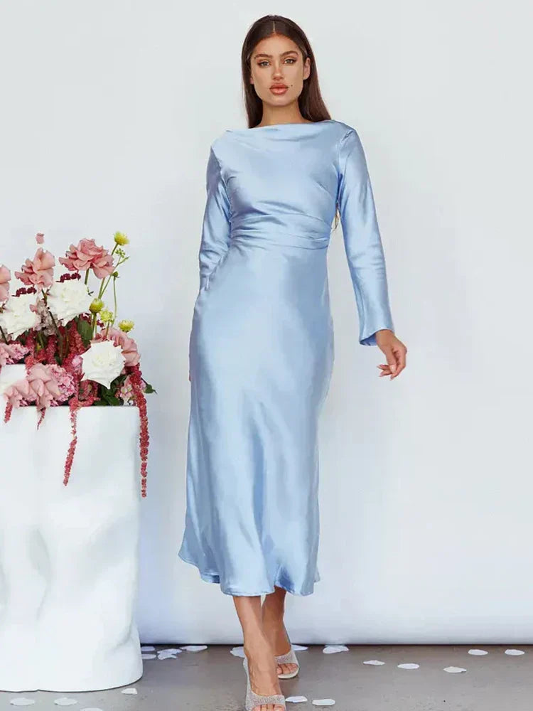 Women Bodycon Long Sleeve Evening Dress
