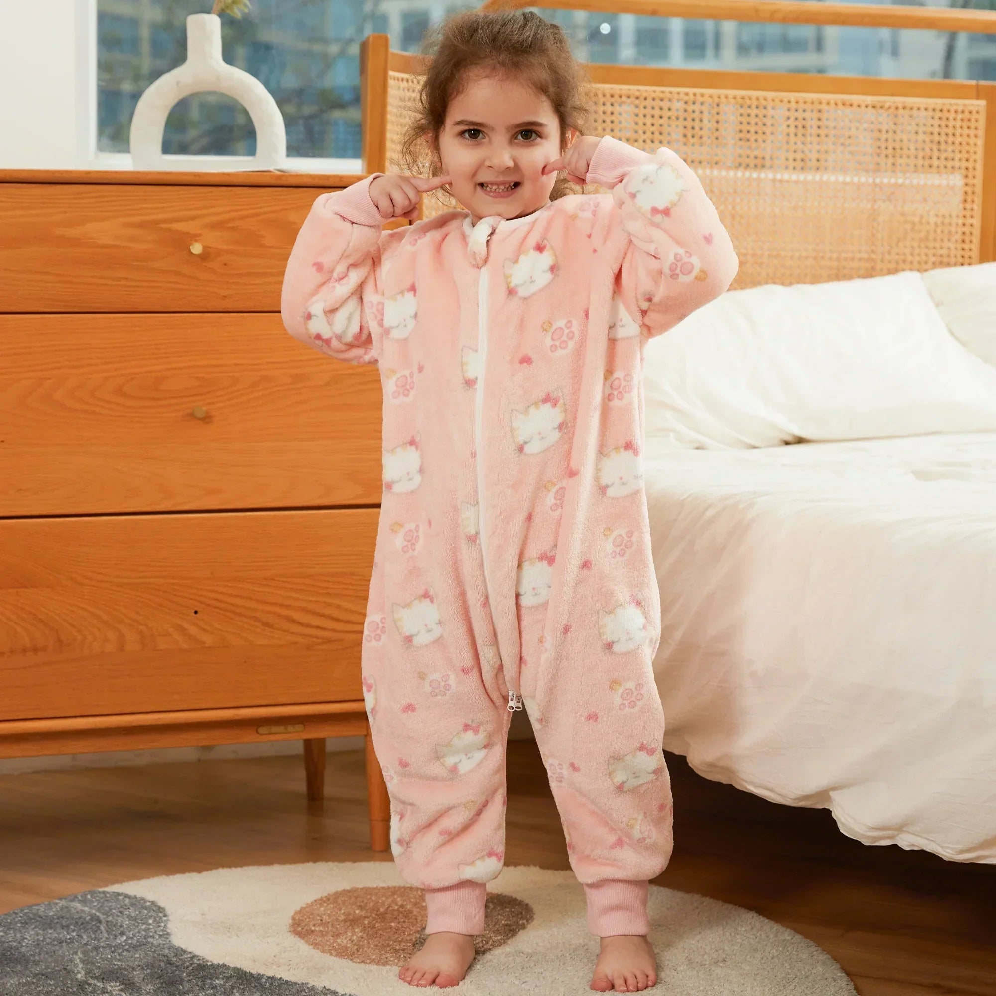 Kids Toddler Winter Zip Up Plush Onesie
