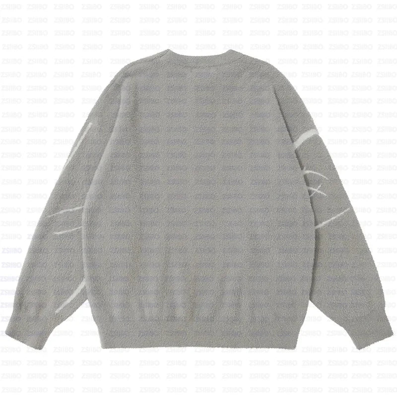 Women Vintage Harajuku Gothic Print Knit Sweater