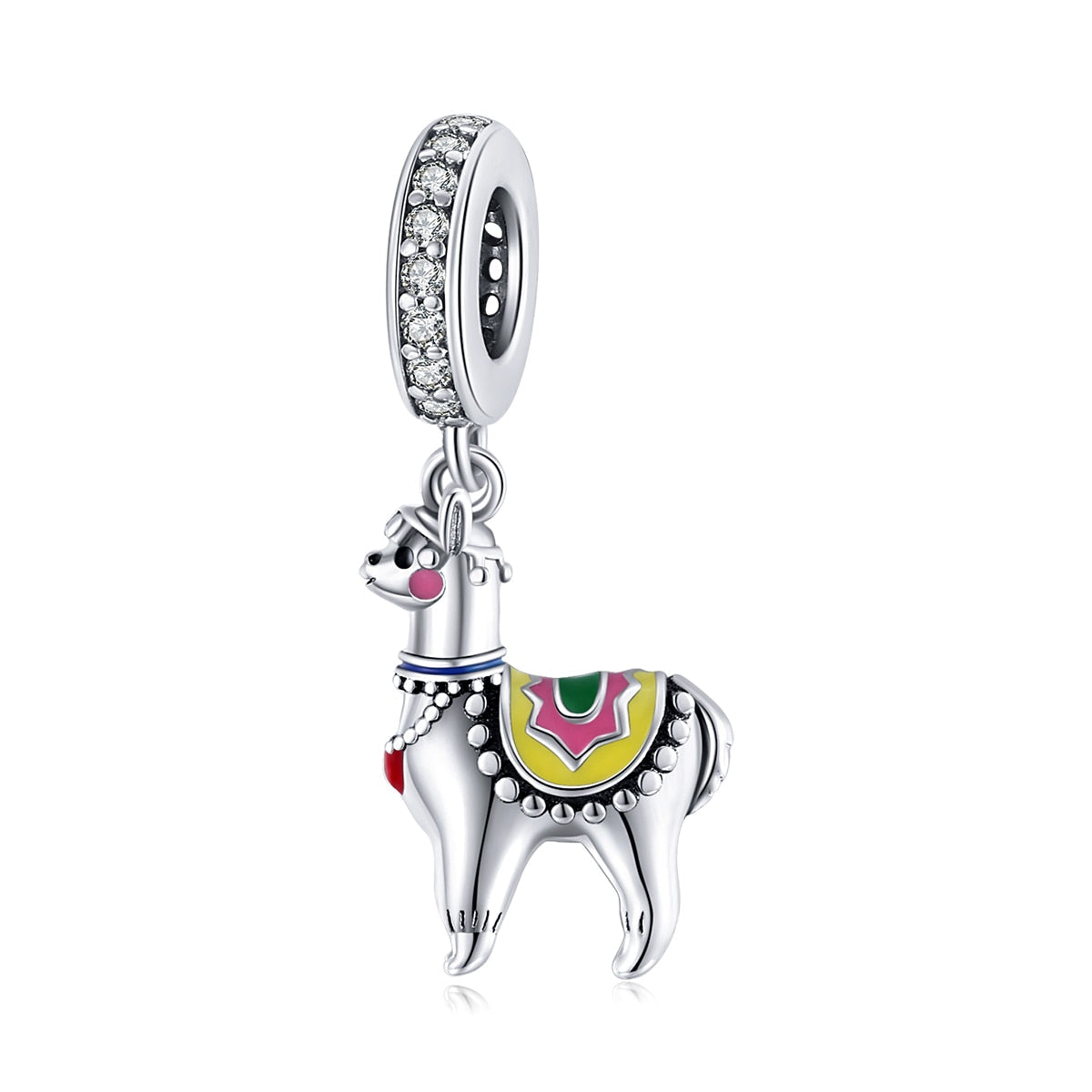 Sterling Silver 925 Colorful Enamel Pendant Car Charms