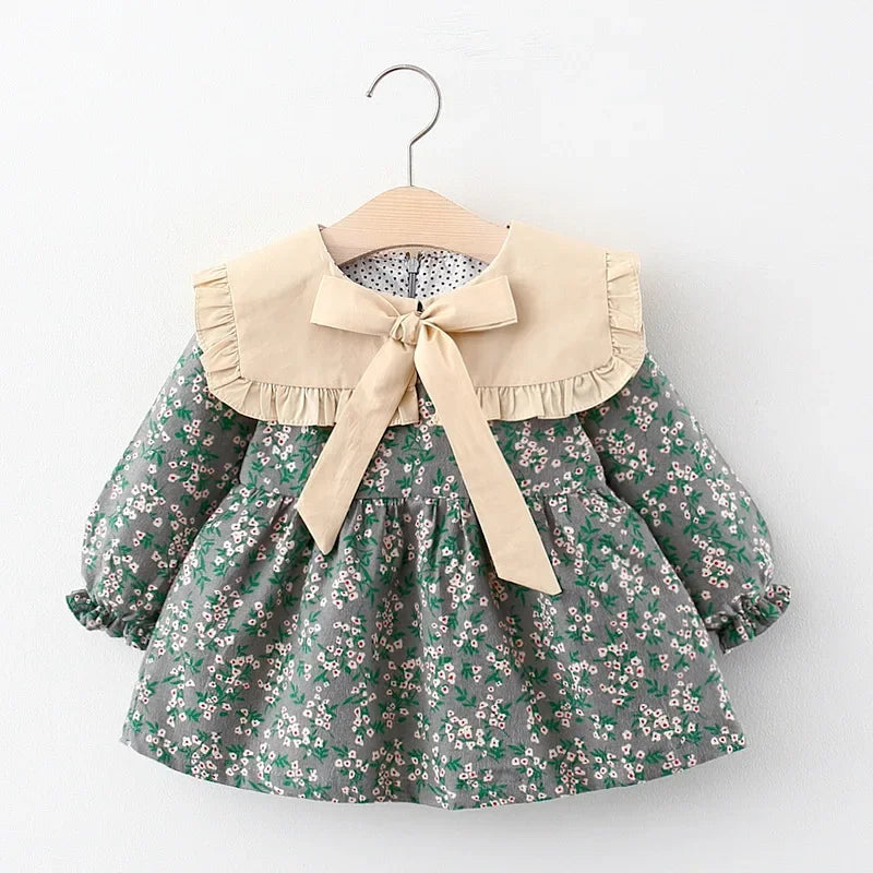 Newborn Baby Girls Floral Princess Cut Dresses