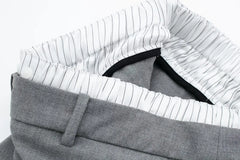 Women Boxer Pleated Straight Slit Skirt