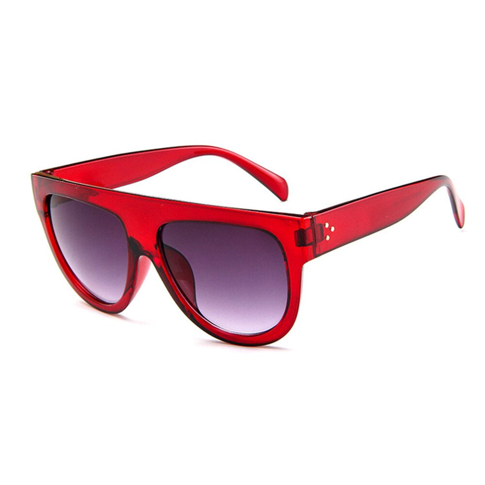 Women Flat Top Style Vintage Sun Glasses