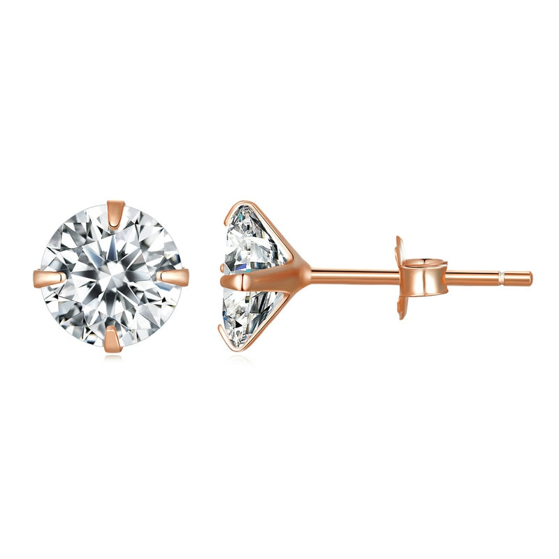 Sterling Silver 925 Platinum Cubic Zirconia Hypoallergenic Earrings