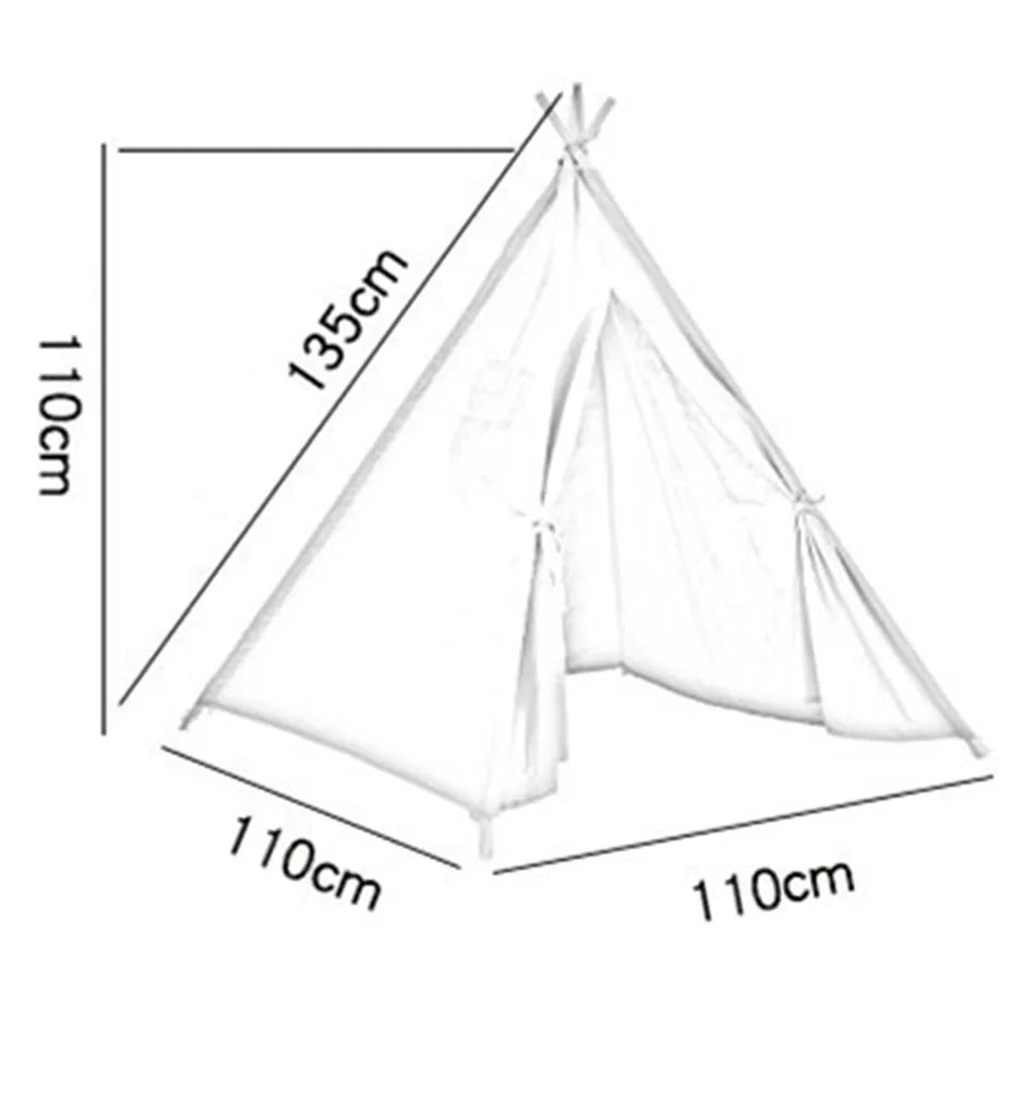 Kids Portable Tipi Cabana Tents with Carpet LED Lights