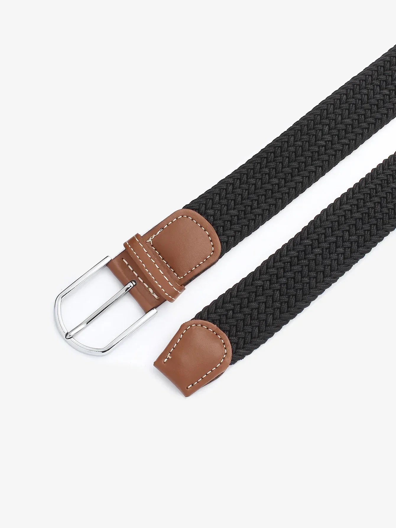Women Canvas Elastic Fabric Woven Stretch Multicolored Braided Belts