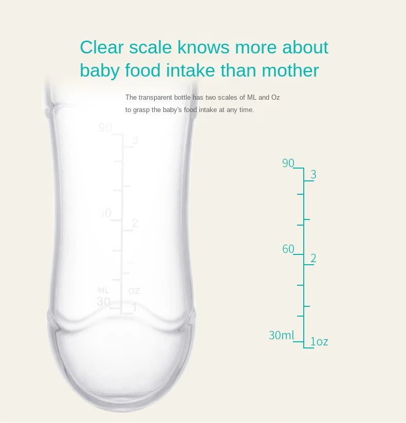 Baby Silicone Squeeze Feeding Bottle Spoon