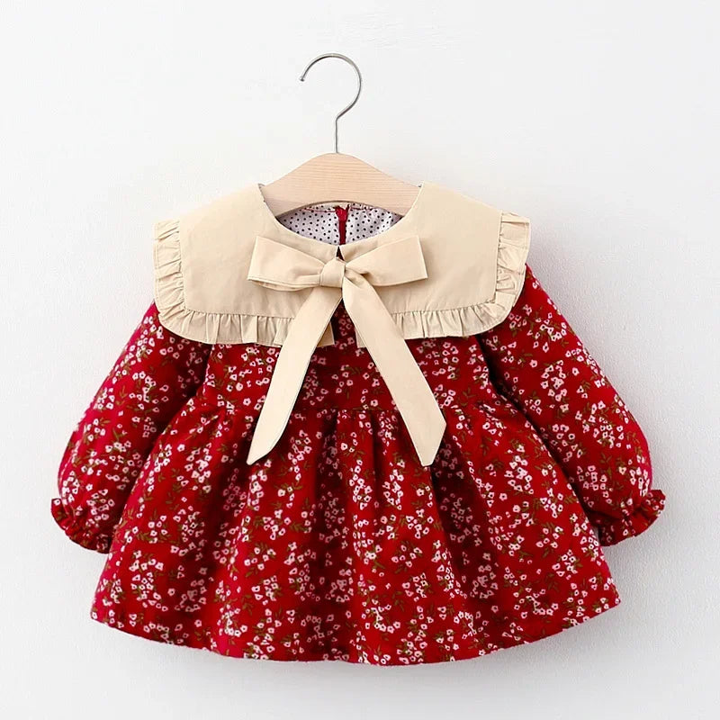 Newborn Baby Girls Floral Princess Cut Dresses