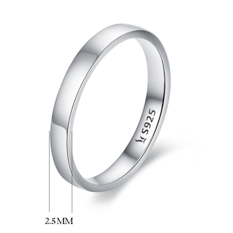 Sterling Silver 925  Classic Round Ring