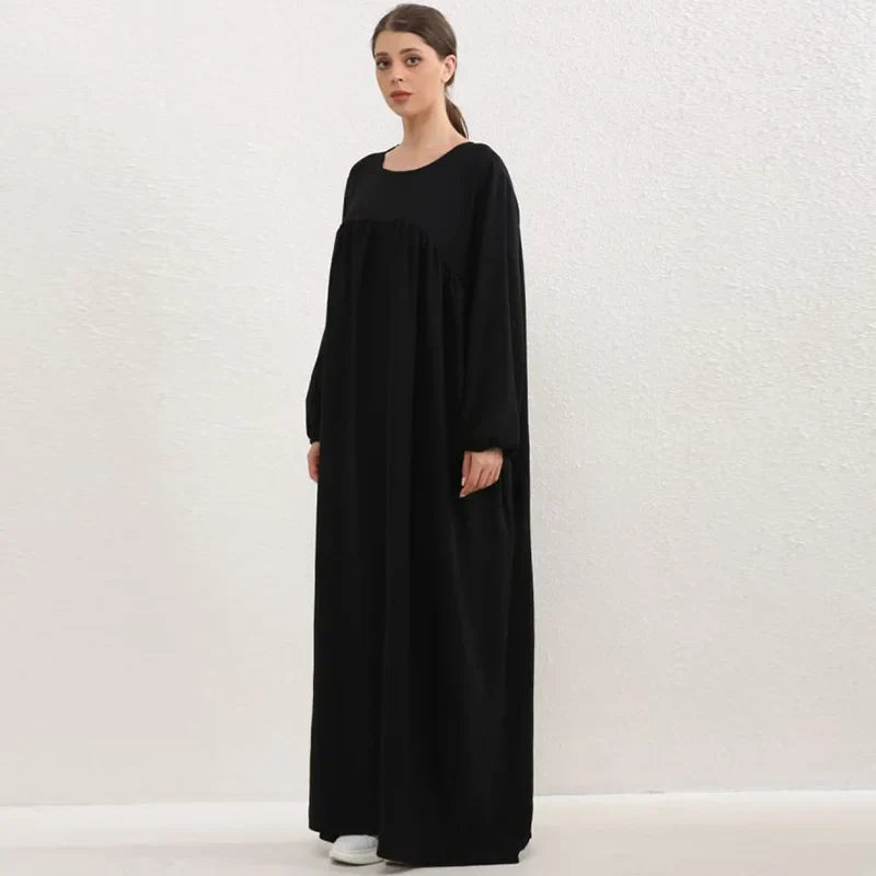 Women Classic Long Sleeve Abaya Dress