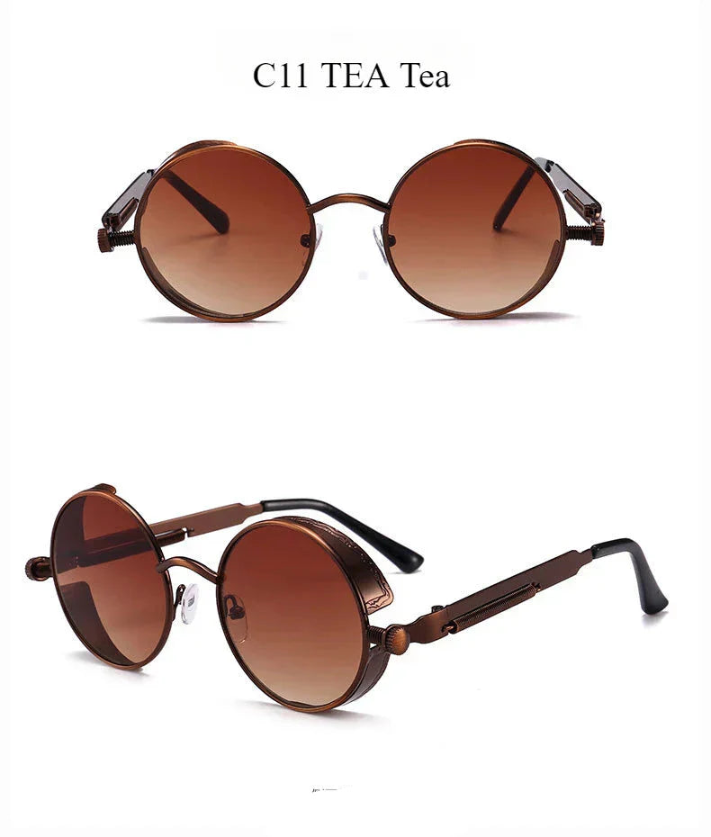 Women Vintage Round Metal Frame Sunglass UV400