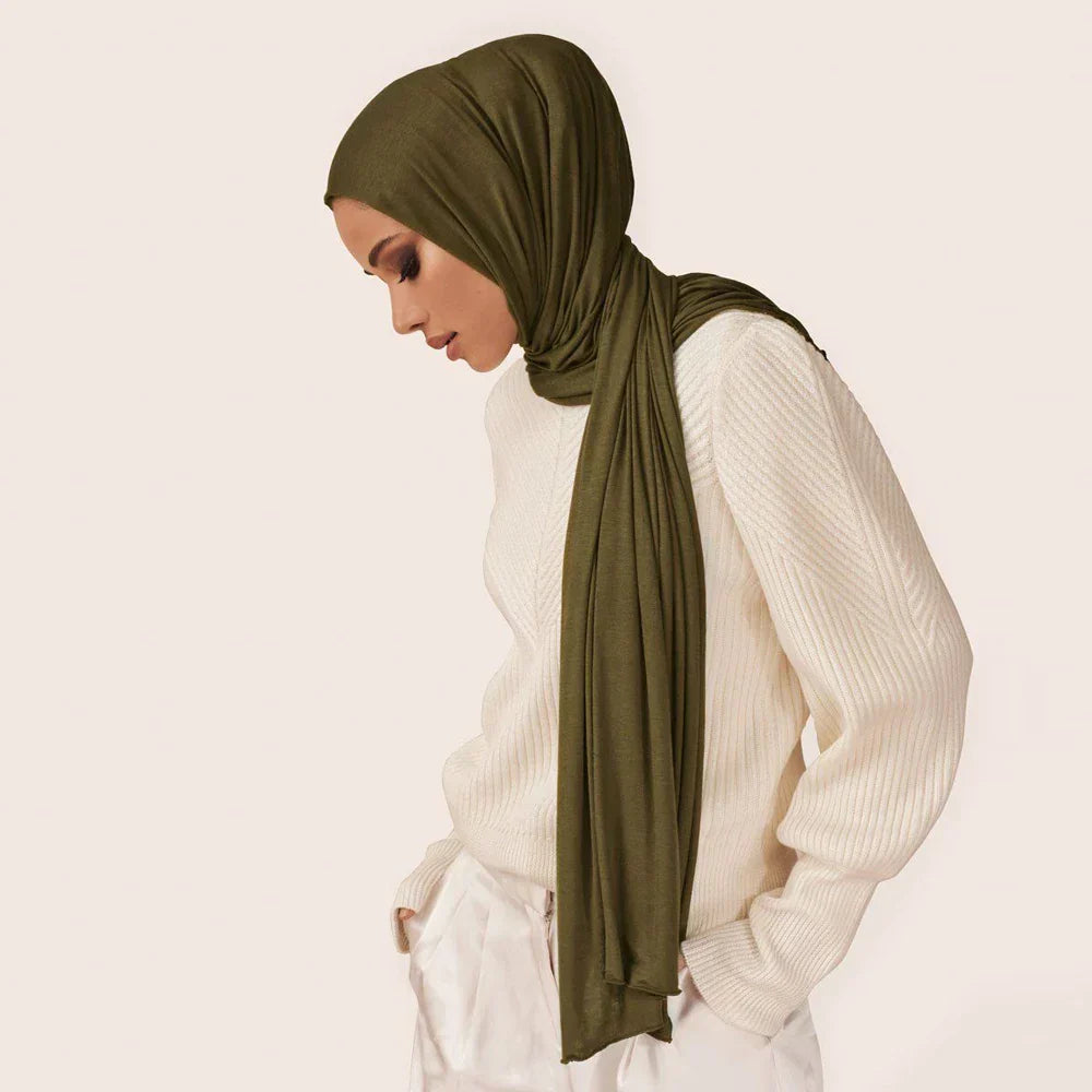 Accessories Women Cotton Jersey Hijab Soft Scarf