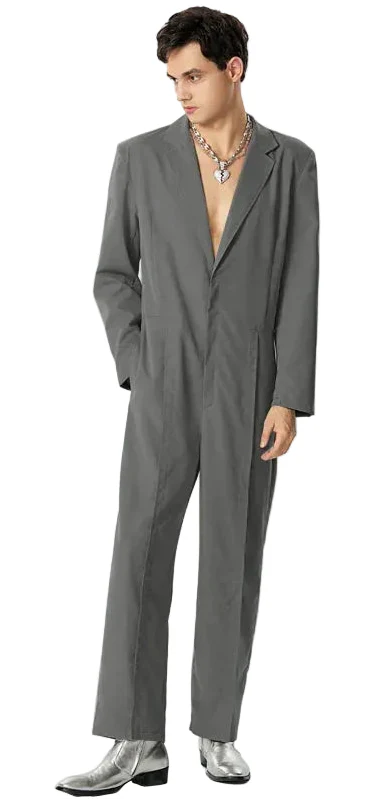 Men Deep V-neck Long Sleeved Formal Jumpsuits
