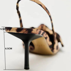 Women Summer Leopard Print Pointed High Heels