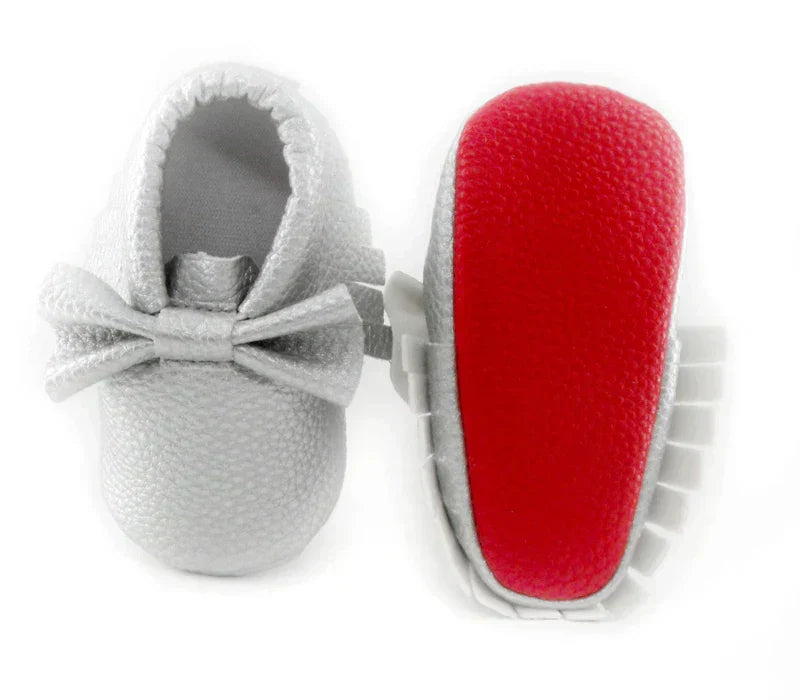 Kids NewBorn Bowknot Leather Anti-slip First Walkers