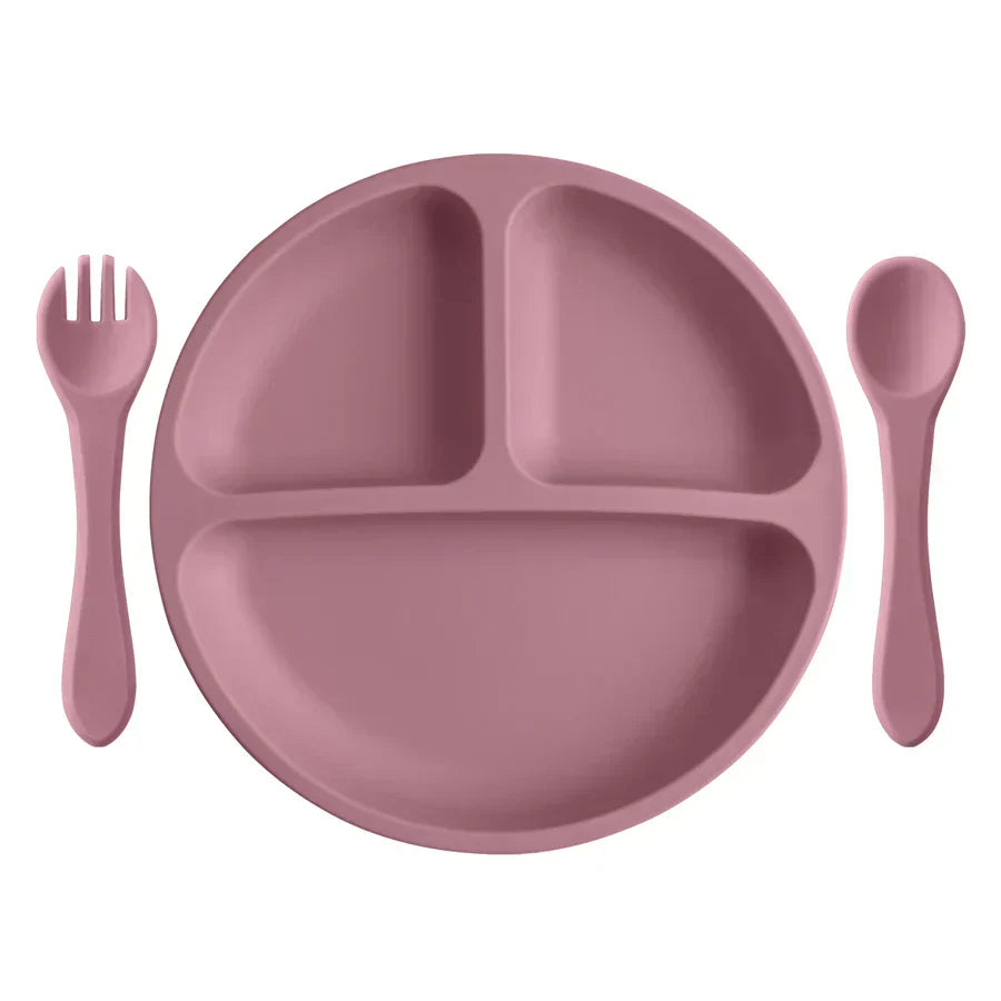 Kids Infant Eating Training Silicone Tableware Set