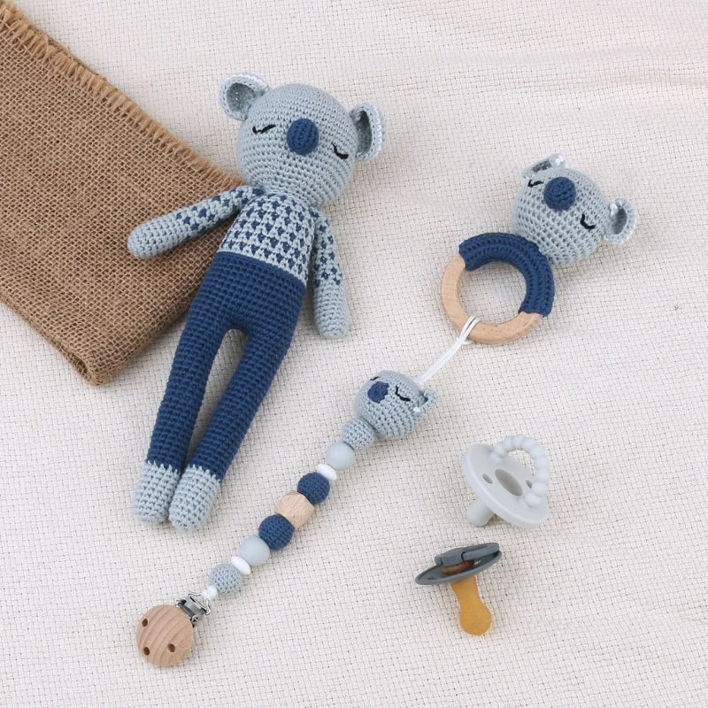 Baby Koalas Pacifier Clip Crochet Chain Clips Set