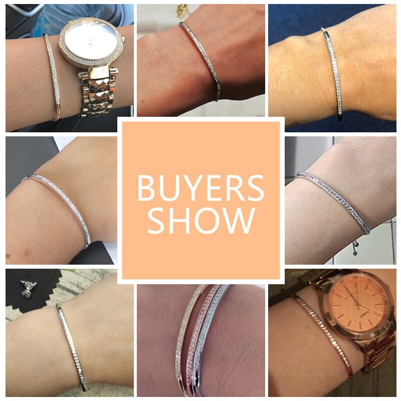 Women Elegant CZ Rose Gold Bracelets