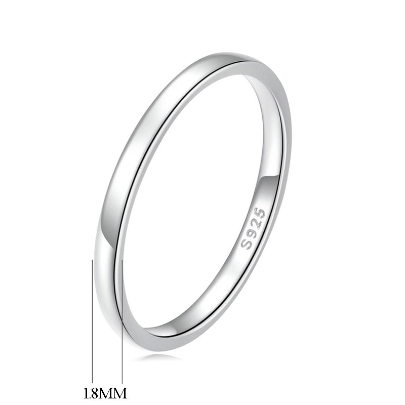 Sterling Silver 925  Classic Round Ring
