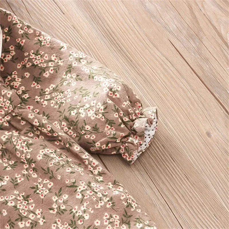 Newborn Baby Girls Floral Princess Cut Dresses