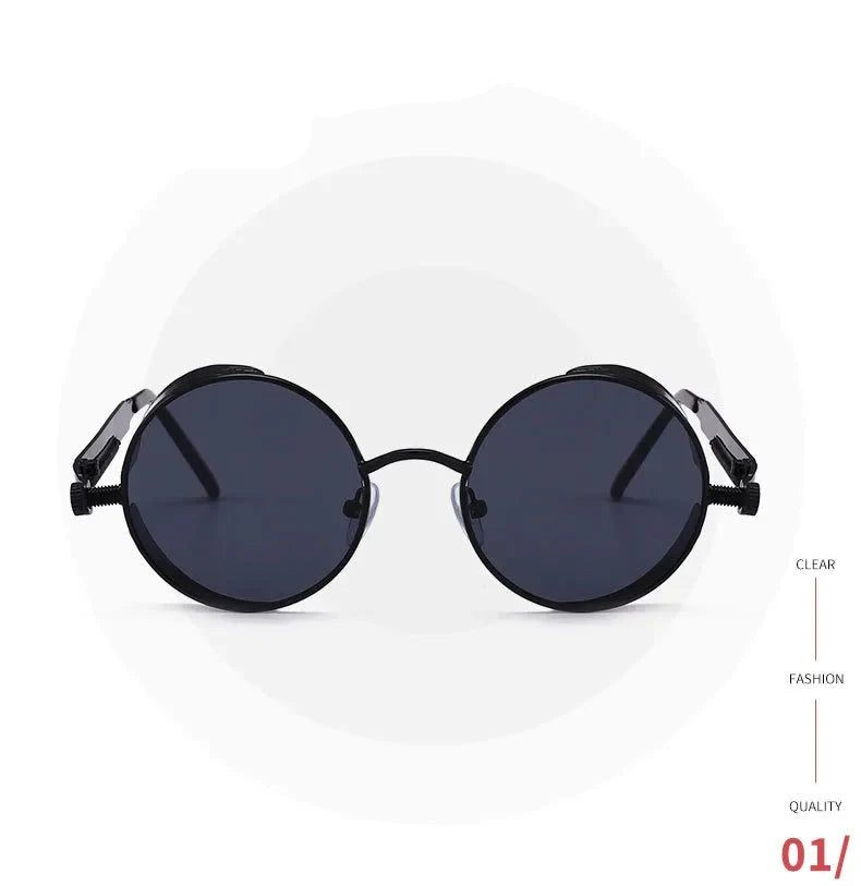 Women Vintage Round Metal Frame Sunglass UV400