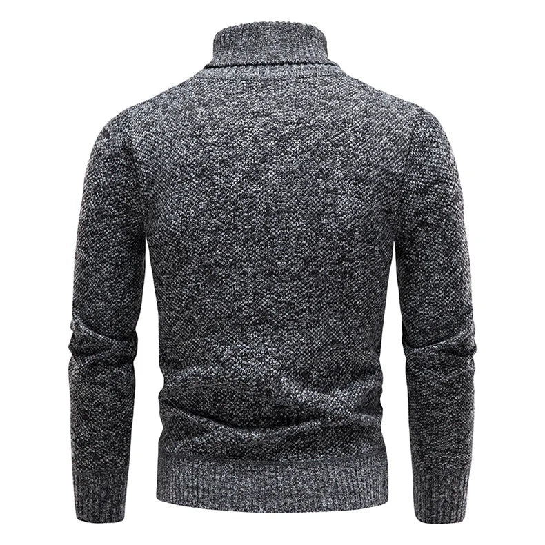 Men Winter Pullover Fleece Turtleneck Sweater
